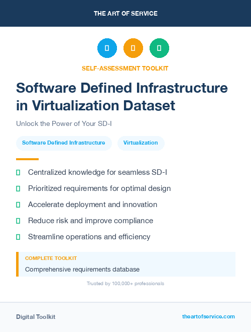 Software Defined Infrastructure in Virtualization Dataset