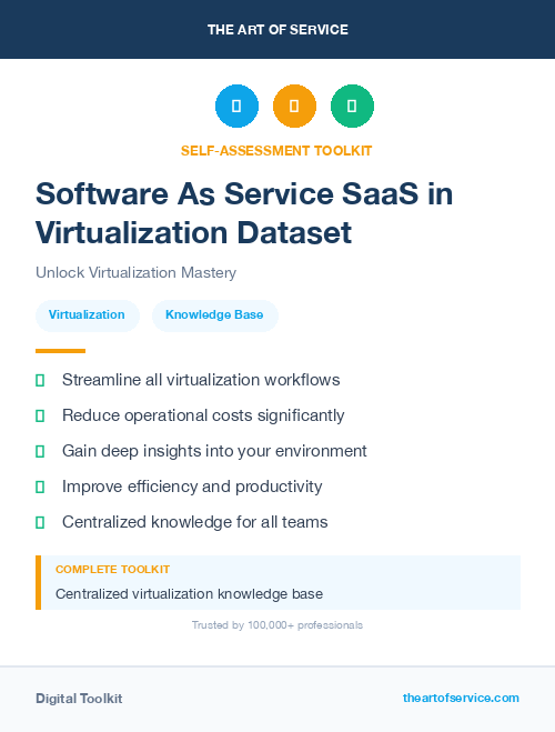 Software As Service SaaS in Virtualization Dataset