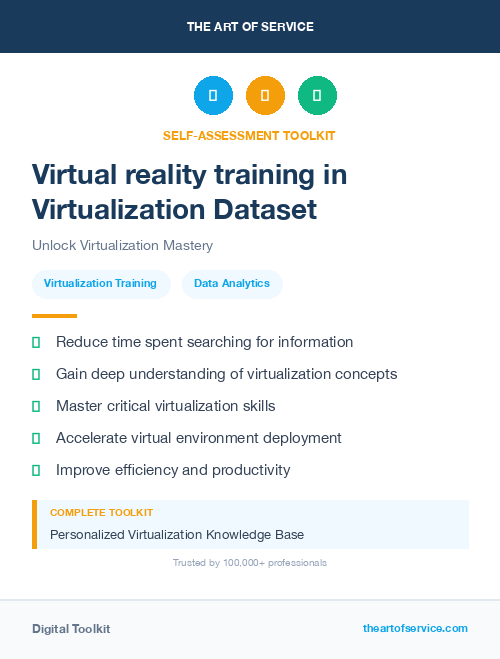 Virtual reality training in Virtualization Dataset