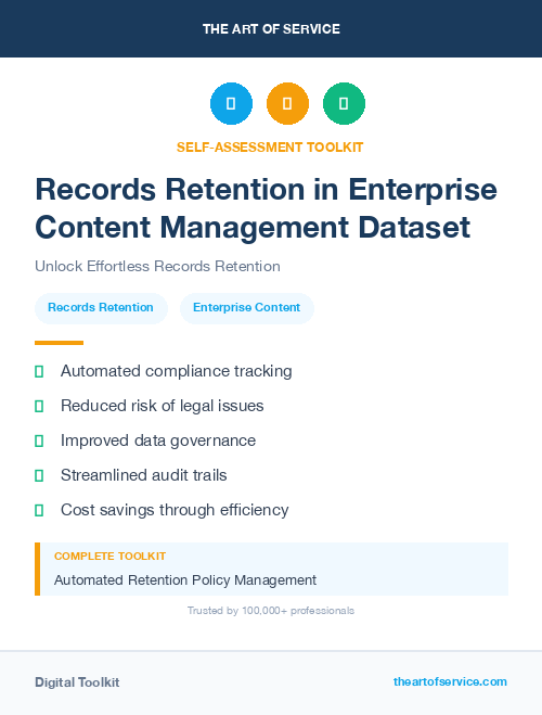 Records Retention in Enterprise Content Management Dataset