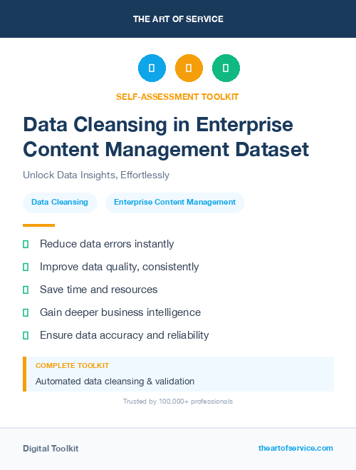 Data Cleansing in Enterprise Content Management Dataset