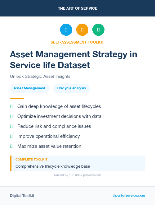 Asset Management Strategy in Service life Dataset