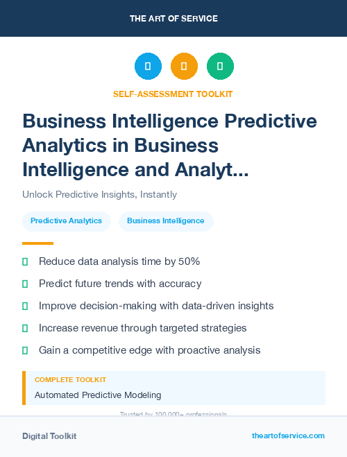 Business Intelligence Predictive Analytics in Business Intelligence and Analytics Dataset