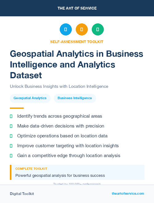 Geospatial Analytics in Business Intelligence and Analytics Dataset