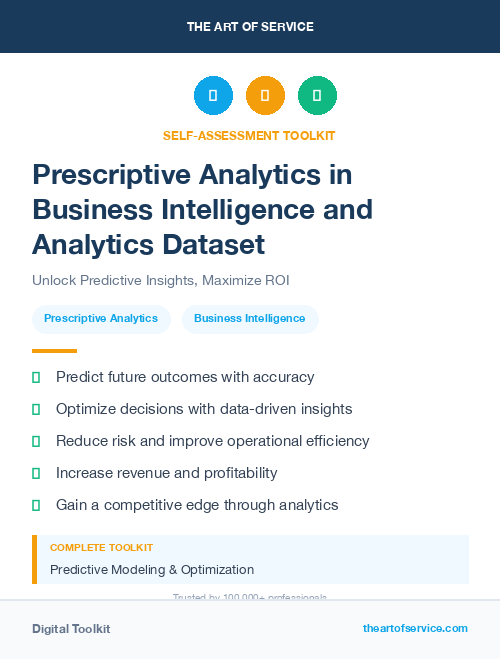 Prescriptive Analytics in Business Intelligence and Analytics Dataset