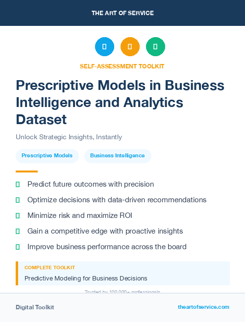 Prescriptive Models in Business Intelligence and Analytics Dataset