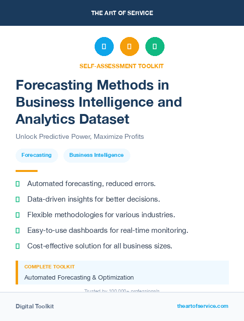 Forecasting Methods in Business Intelligence and Analytics Dataset