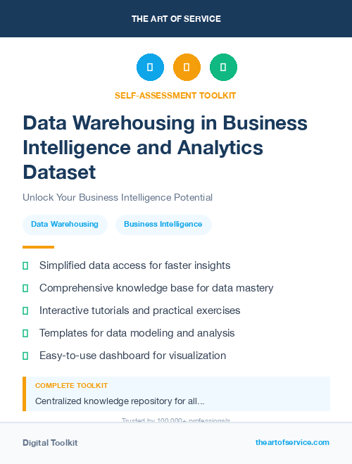 Data Warehousing in Business Intelligence and Analytics Dataset