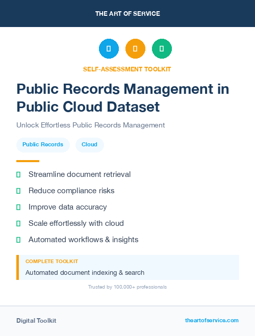 Public Records Management in Public Cloud Dataset