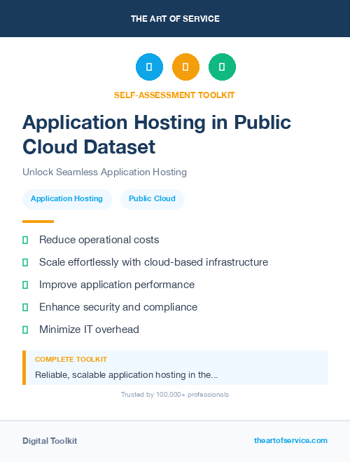Application Hosting in Public Cloud Dataset