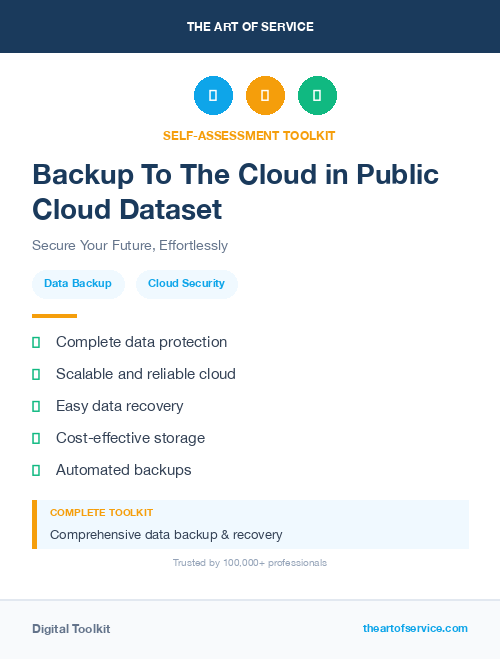 Backup To The Cloud in Public Cloud Dataset