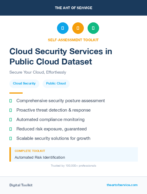 Cloud Security Services in Public Cloud Dataset