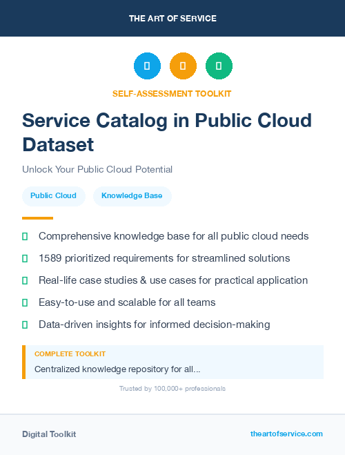 Service Catalog in Public Cloud Dataset