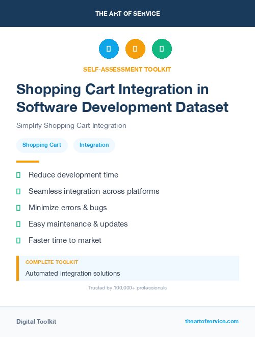 Shopping Cart Integration in Software Development Dataset