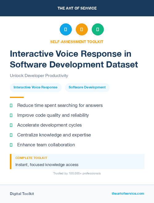 Interactive Voice Response in Software Development Dataset