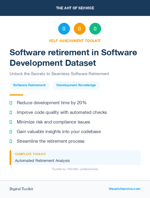 Software retirement in Software Development Dataset