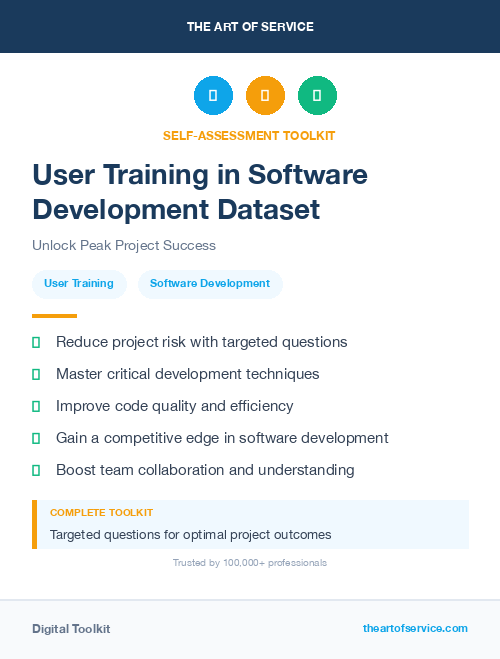 User Training in Software Development Dataset