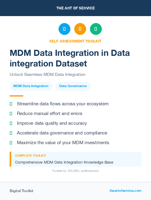 MDM Data Integration in Data integration Dataset