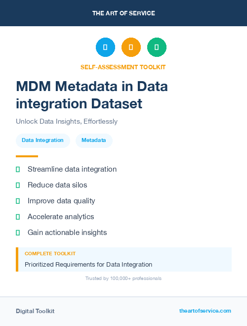 MDM Metadata in Data integration Dataset
