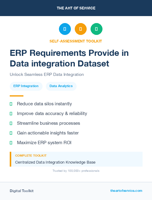 ERP Requirements Provide in Data integration Dataset