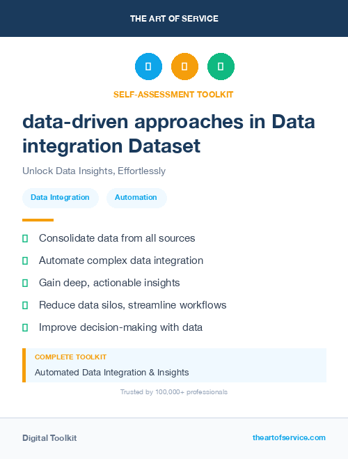data-driven approaches in Data integration Dataset