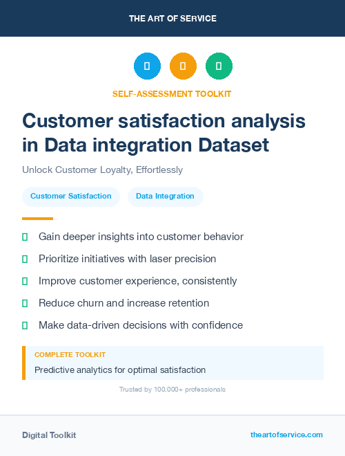 Customer satisfaction analysis in Data integration Dataset