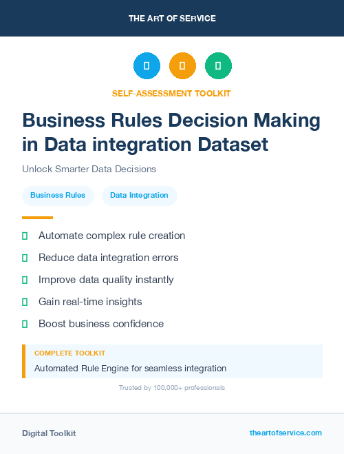 Business Rules Decision Making in Data integration Dataset