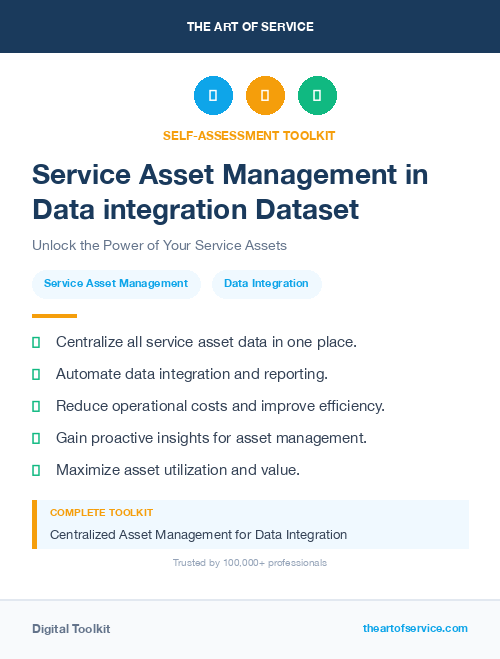Service Asset Management in Data integration Dataset