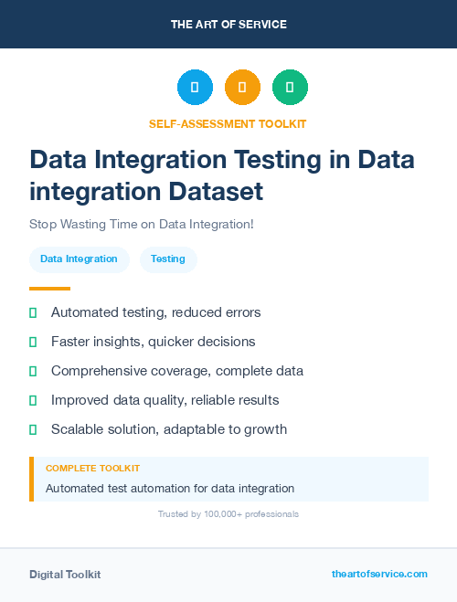 Data Integration Testing in Data integration Dataset