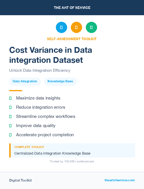 Cost Variance in Data integration Dataset