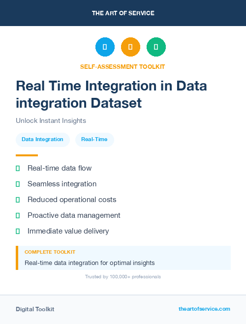 Real Time Integration in Data integration Dataset