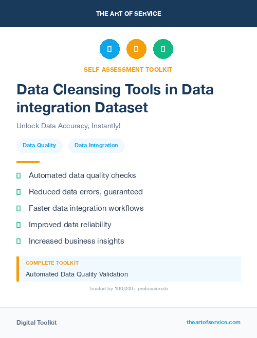 Data Cleansing Tools in Data integration Dataset