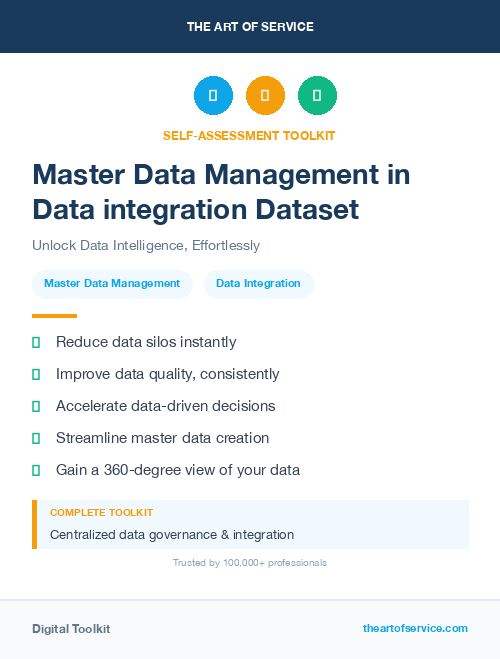 Master Data Management in Data integration Dataset