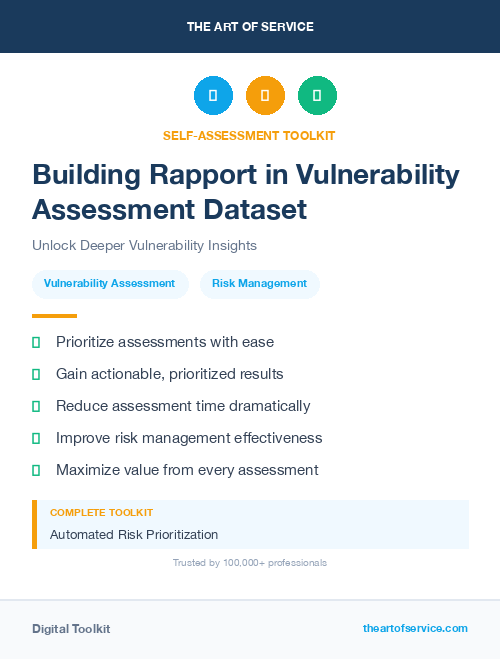 Building Rapport in Vulnerability Assessment Dataset