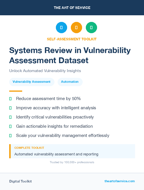 Systems Review in Vulnerability Assessment Dataset