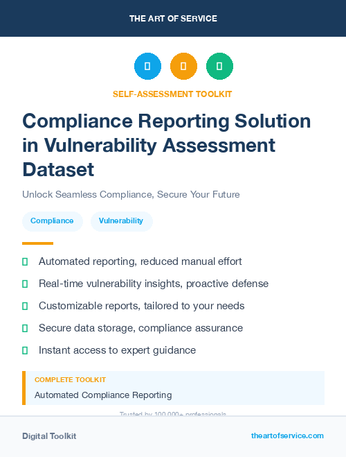 Compliance Reporting Solution in Vulnerability Assessment Dataset