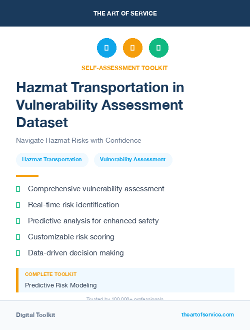 Hazmat Transportation in Vulnerability Assessment Dataset