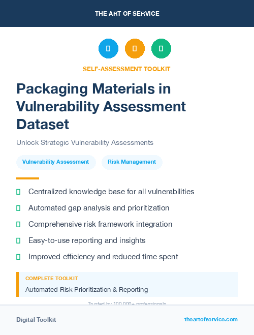 Packaging Materials in Vulnerability Assessment Dataset
