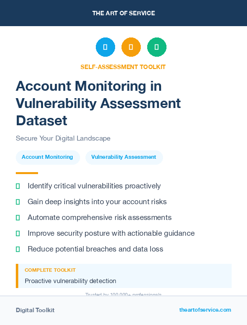 Account Monitoring in Vulnerability Assessment Dataset