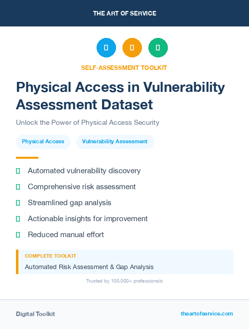 Physical Access in Vulnerability Assessment Dataset