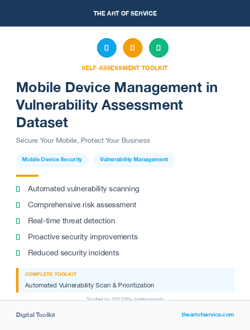 Mobile Device Management in Vulnerability Assessment Dataset
