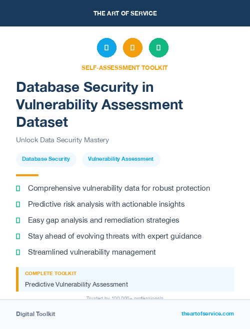 Database Security in Vulnerability Assessment Dataset