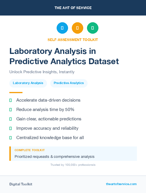 Laboratory Analysis in Predictive Analytics Dataset