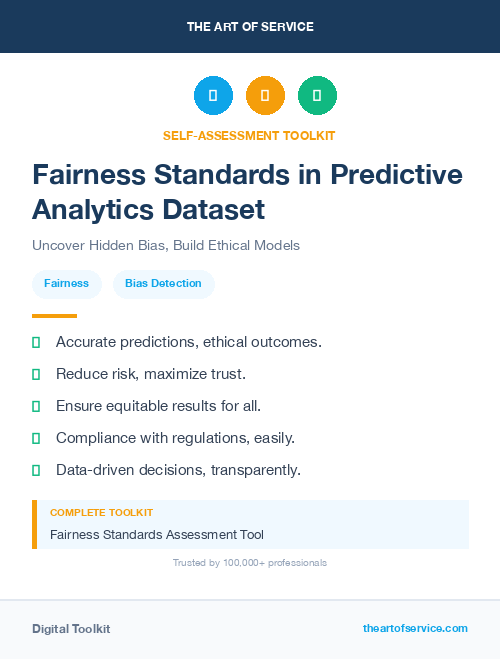 Fairness Standards in Predictive Analytics Dataset