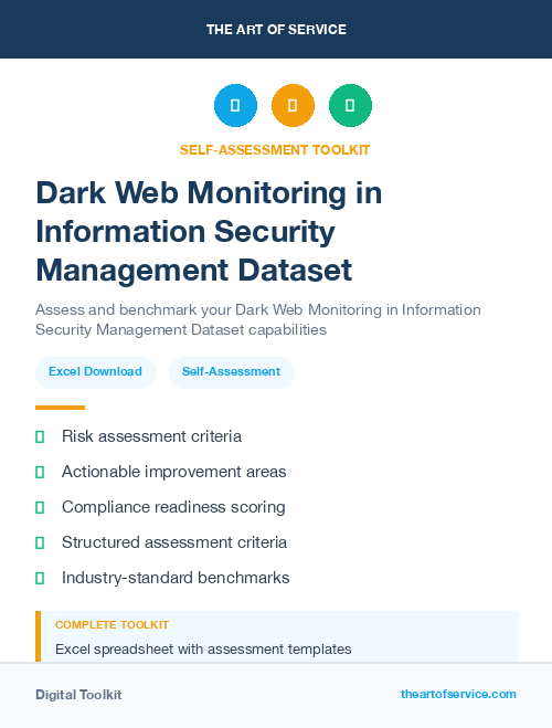 Dark Web Monitoring in Information Security Management Dataset