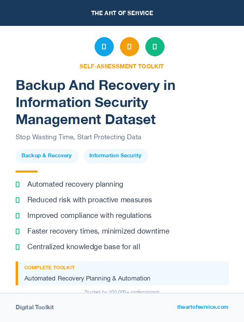 Backup And Recovery in Information Security Management Dataset