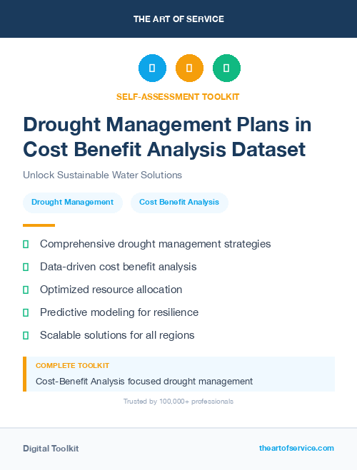 Drought Management Plans in Cost Benefit Analysis Dataset