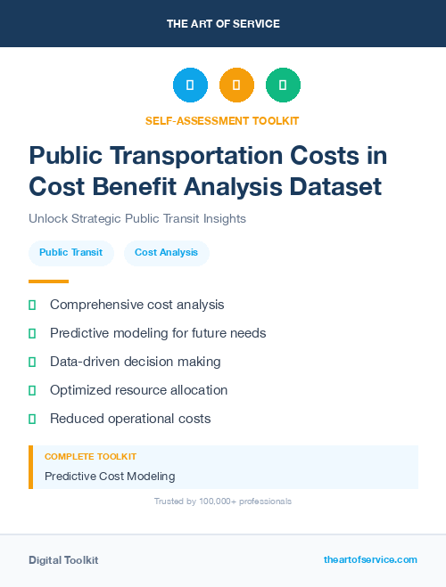 Public Transportation Costs in Cost Benefit Analysis Dataset