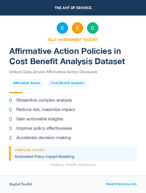 Affirmative Action Policies in Cost Benefit Analysis Dataset