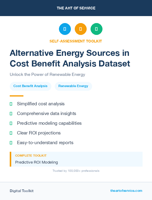 Alternative Energy Sources in Cost Benefit Analysis Dataset